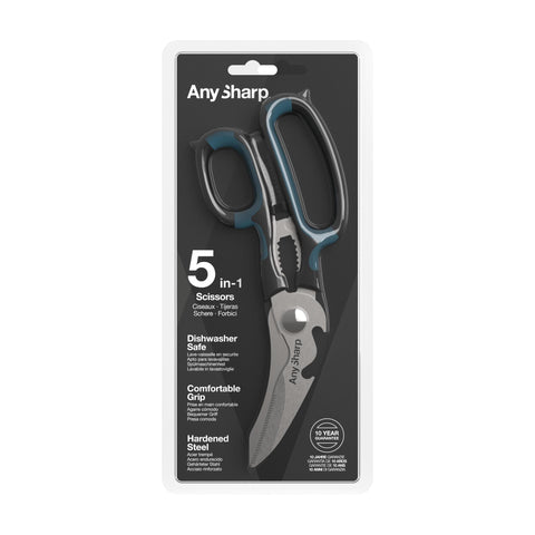 AnySharp 5-in-1 scissors are dishwasher safe for quick cleanup