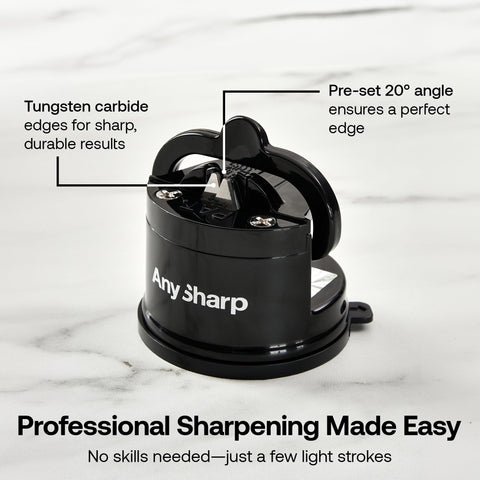 AnySharp 20-degree preset angle helps precise sharpening on blades.