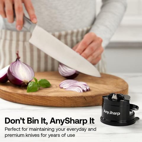 AnySharp black finish adds a sleek look to your kitchen.