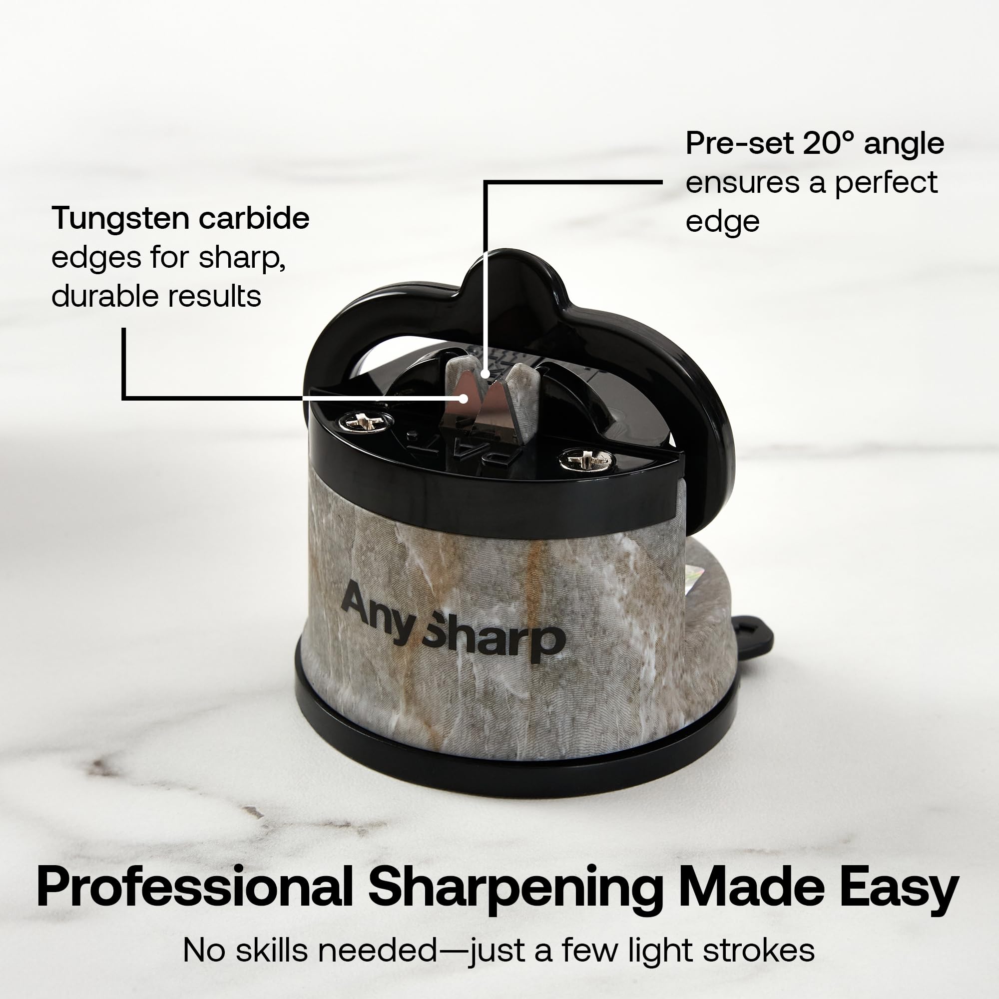 Serrated knife edge being sharpened with AnySharp Editions for daily kitchen tasks.
