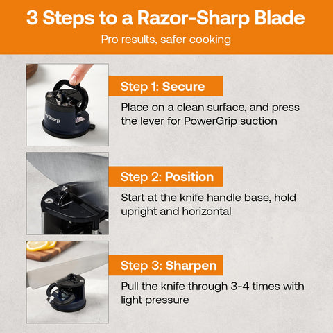 AnySharp Editions quick-use setup shown with recipe cards nearby for busy cooks.
