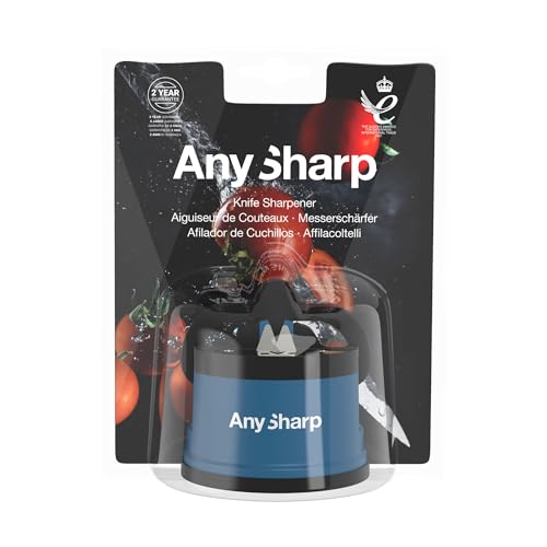 AnySharp GLOBAL chef knife sharpening demo with everyday kitchen blades.
