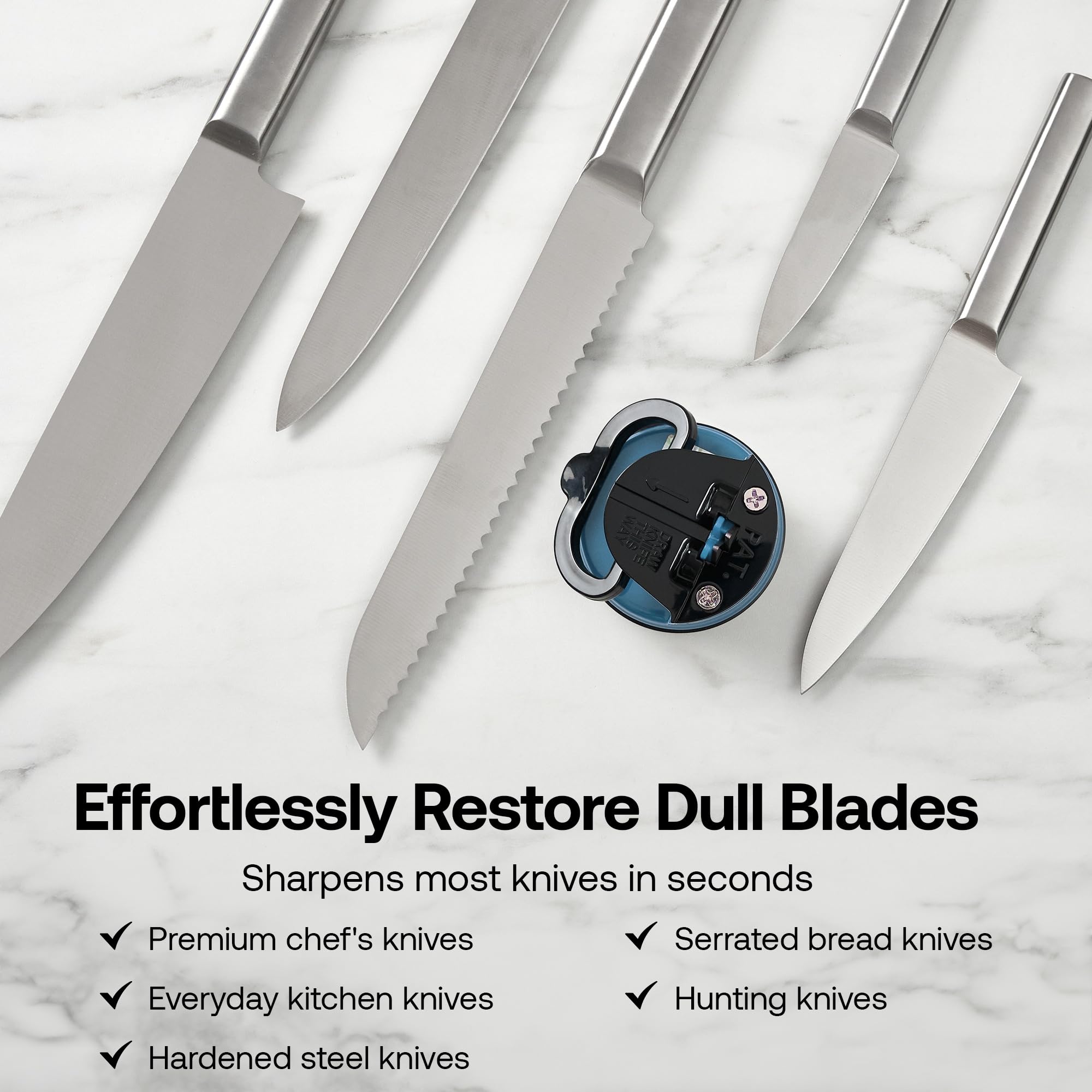 AnySharp GLOBAL serrated knife sharpening demonstrates edge revival for serrated blades.