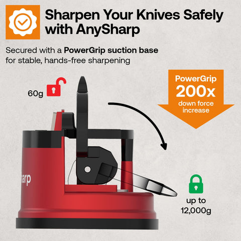AnySharp PRO sharpening a serrated blade for improved grip and slicing.