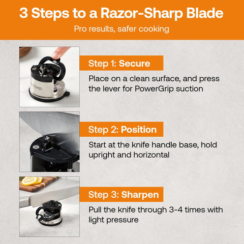 AnySharp Pro Metal Knife Sharpener compact countertop tool.