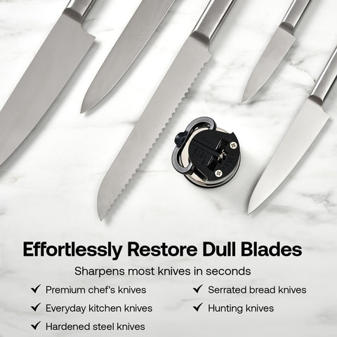 AnySharp Pro Metal Knife Sharpener tungsten carbide finish adds elegance and durability.