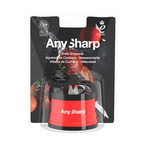 AnySharp red design adds a compact, vibrant tool to your kitchen.