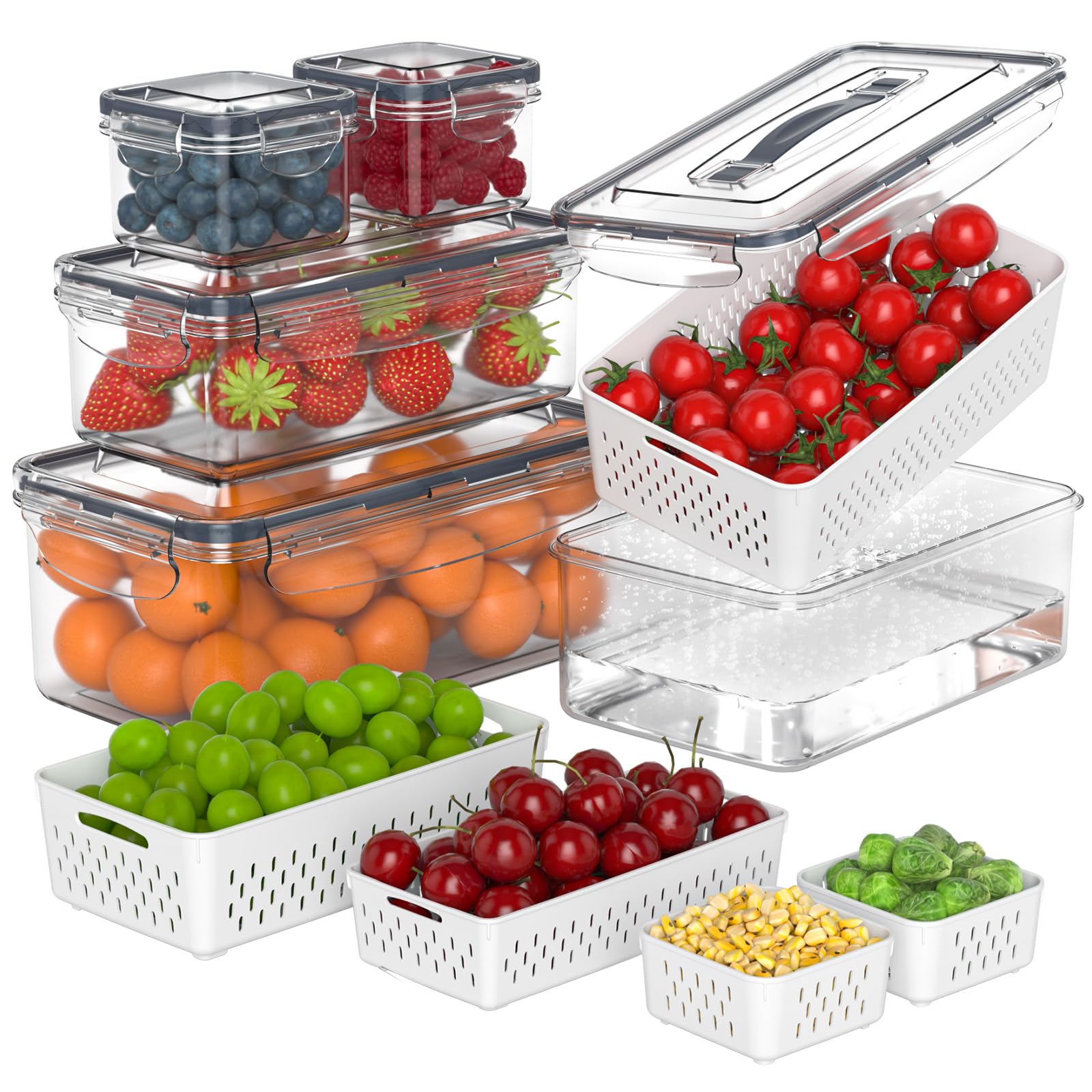 Anysig 5-pack fridge organizers in a rectangular design for space-saving shelf storage.