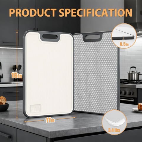 ANYZONE double-sided design lets you prep meat and produce conveniently.