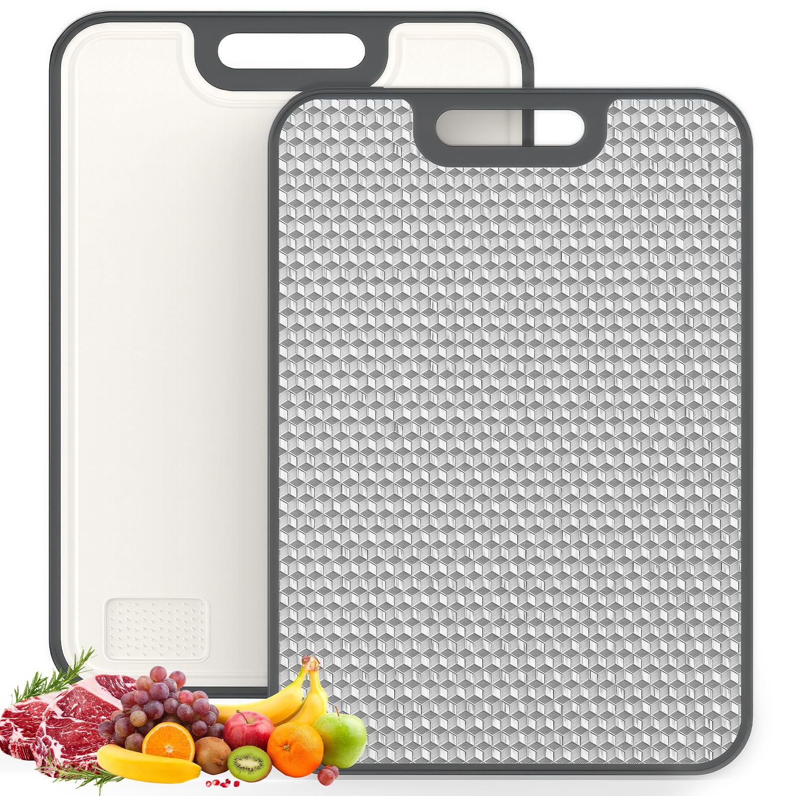 ANYZONE cutting board stainless steel side for raw meat, easy cleanup and cross-contamination control.