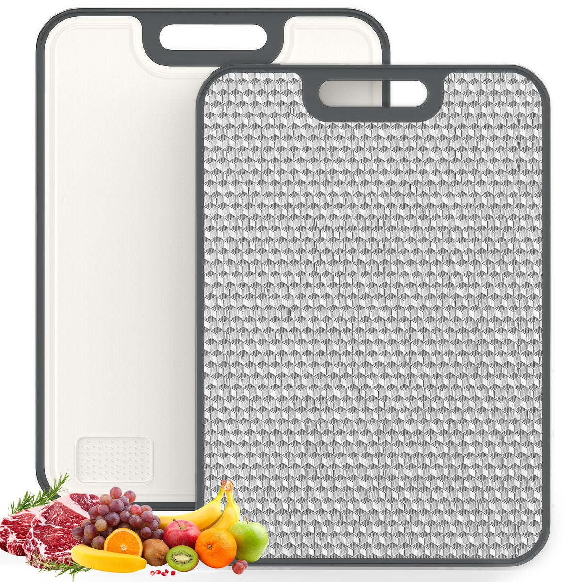 ANYZONE cutting board stainless steel side for raw meat, easy cleanup and cross-contamination control.
