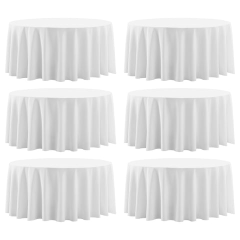 Aocoz round tablecloth 120-inch white adds clean elegance to event tables.