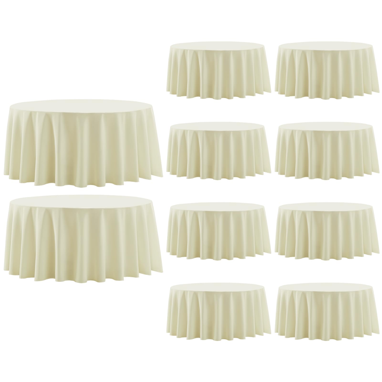Aocoz ivory round tablecloth 120 inch on a dining table offering elegant protection