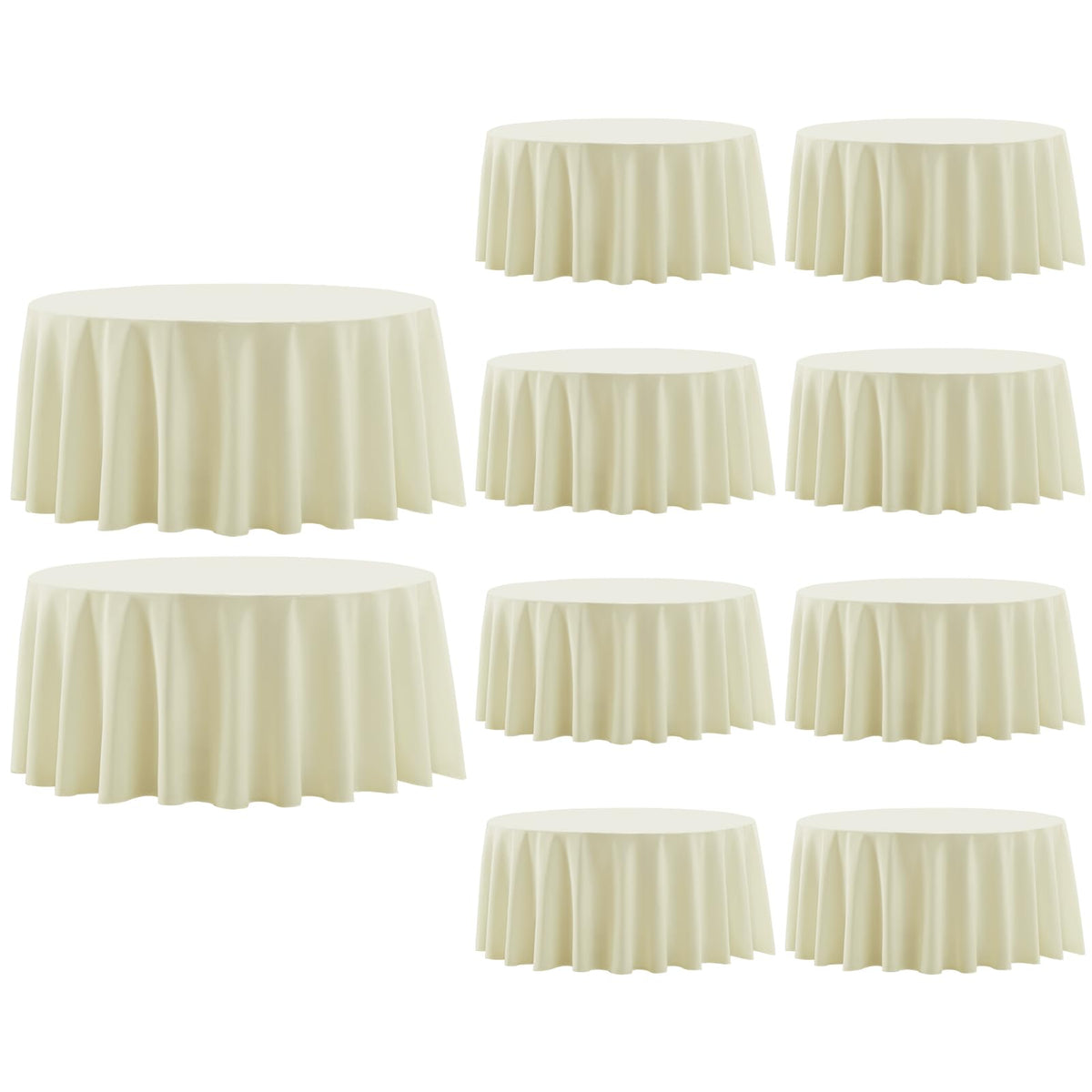 Aocoz ivory round tablecloth 120 inch on a dining table offering elegant protection