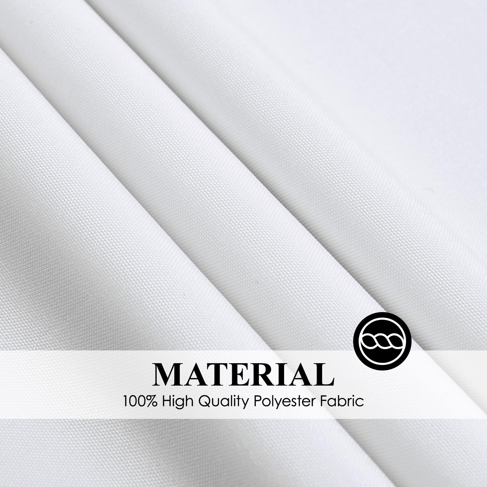 Aocoz 10-pack white tablecloths neatly folded for easy storage