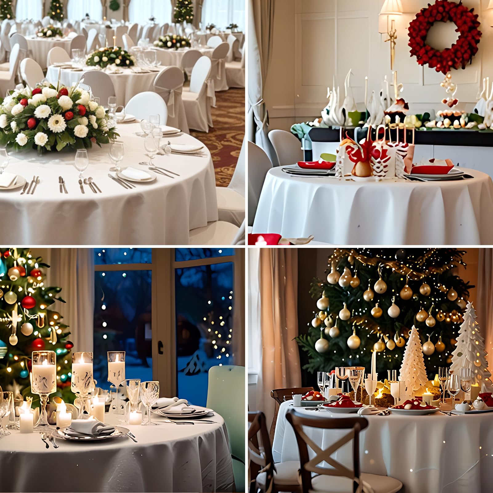 Aocoz round tablecloth for weddings and banquets creates warm, inviting settings.