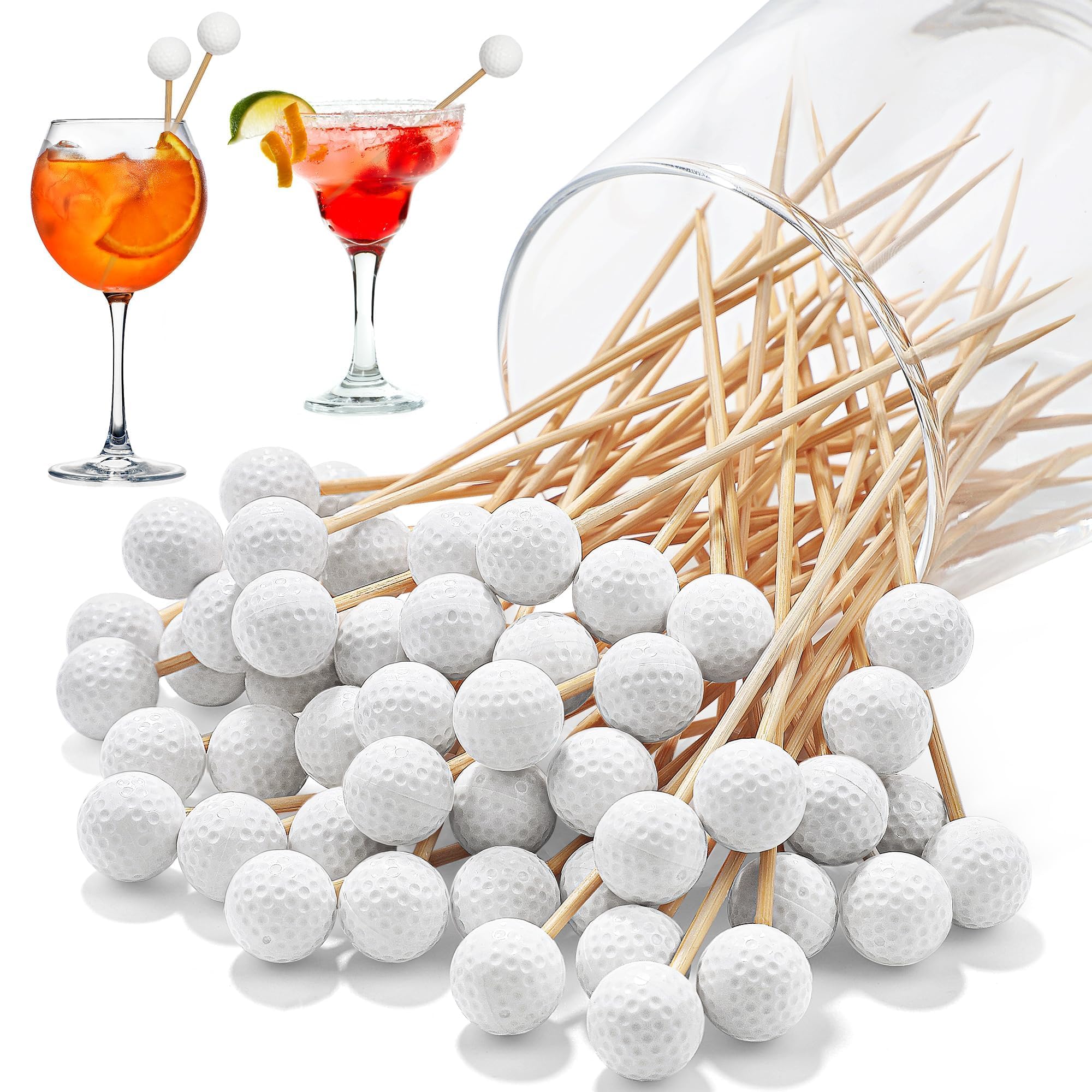 Aodaer golf toothpicks with white golf-ball topper for easy party food presentation.