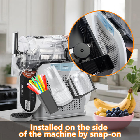 AODPWEN compact side-mount organizer saves counter space while fitting 12-20 oz cups.