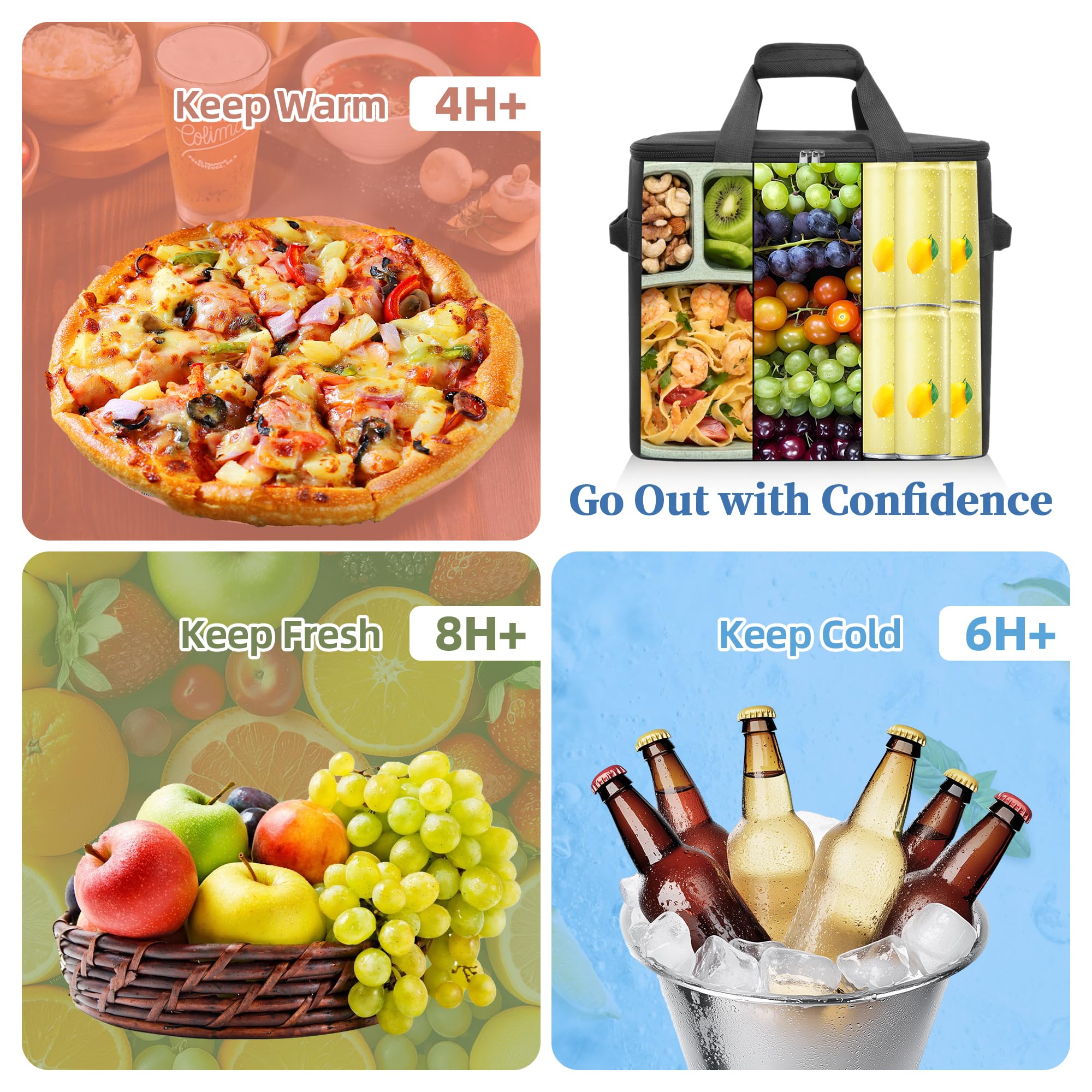 AODPWEN Ninja Crispi bag dual-zipper with bottle opener for picnics.