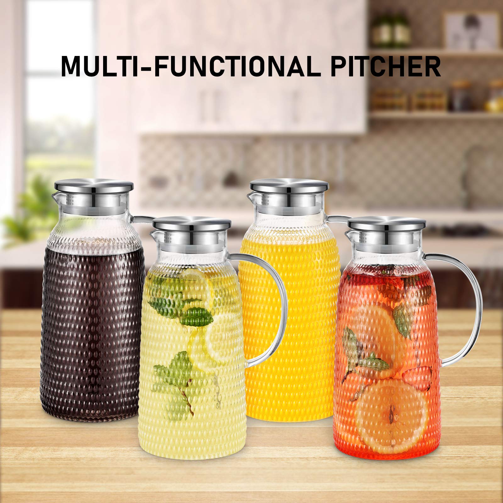 Aofmee 80oz pitcher ideal for iced tea, hot tea, and fruit infusions