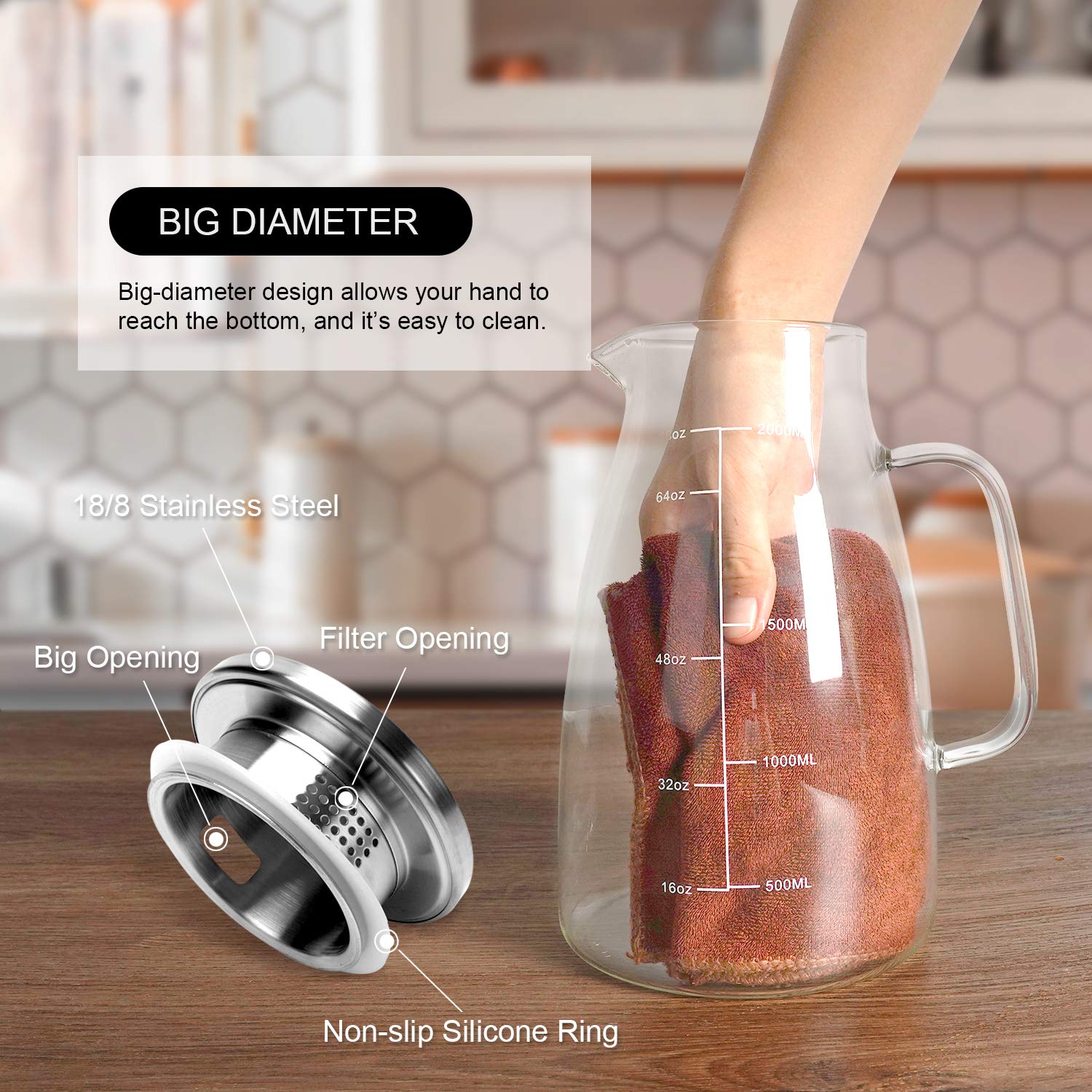 Aofmee wide-mouth design makes cleaning and filling easy.