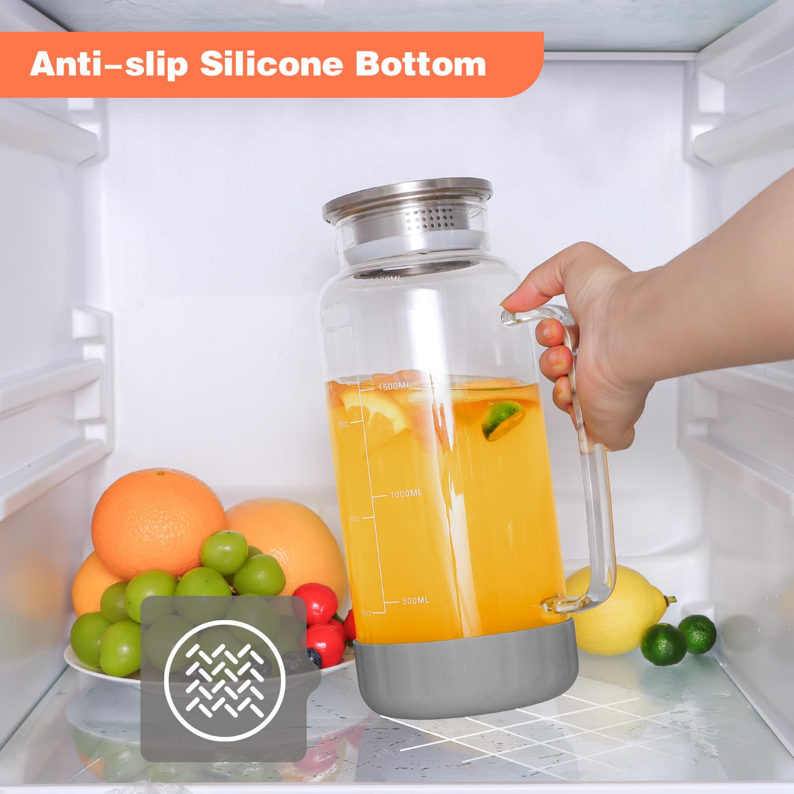 Aofmee silicone base anti-slip protects surfaces during serving.