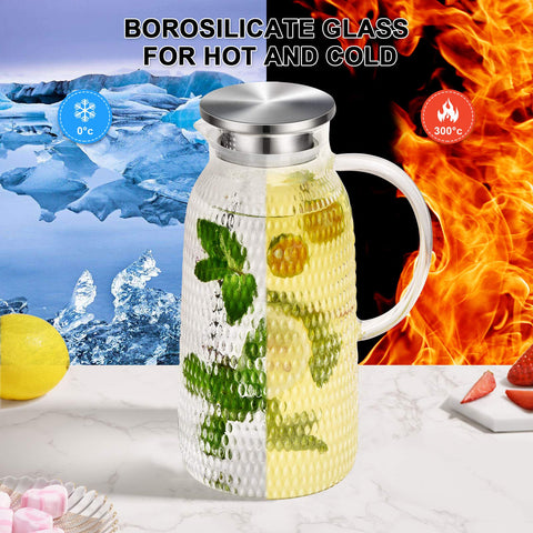 Aofmee pitcher with stainless steel-filter lid keeps fruit pieces inside