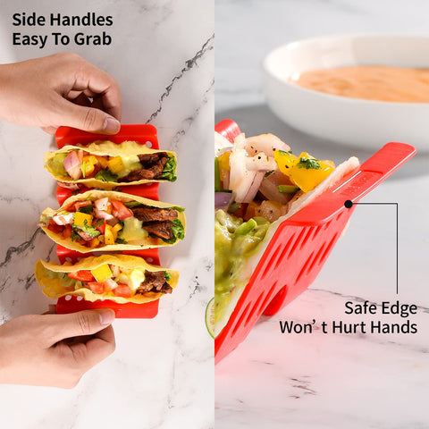 Aofure taco stand sturdy PP material resists wear for party use.