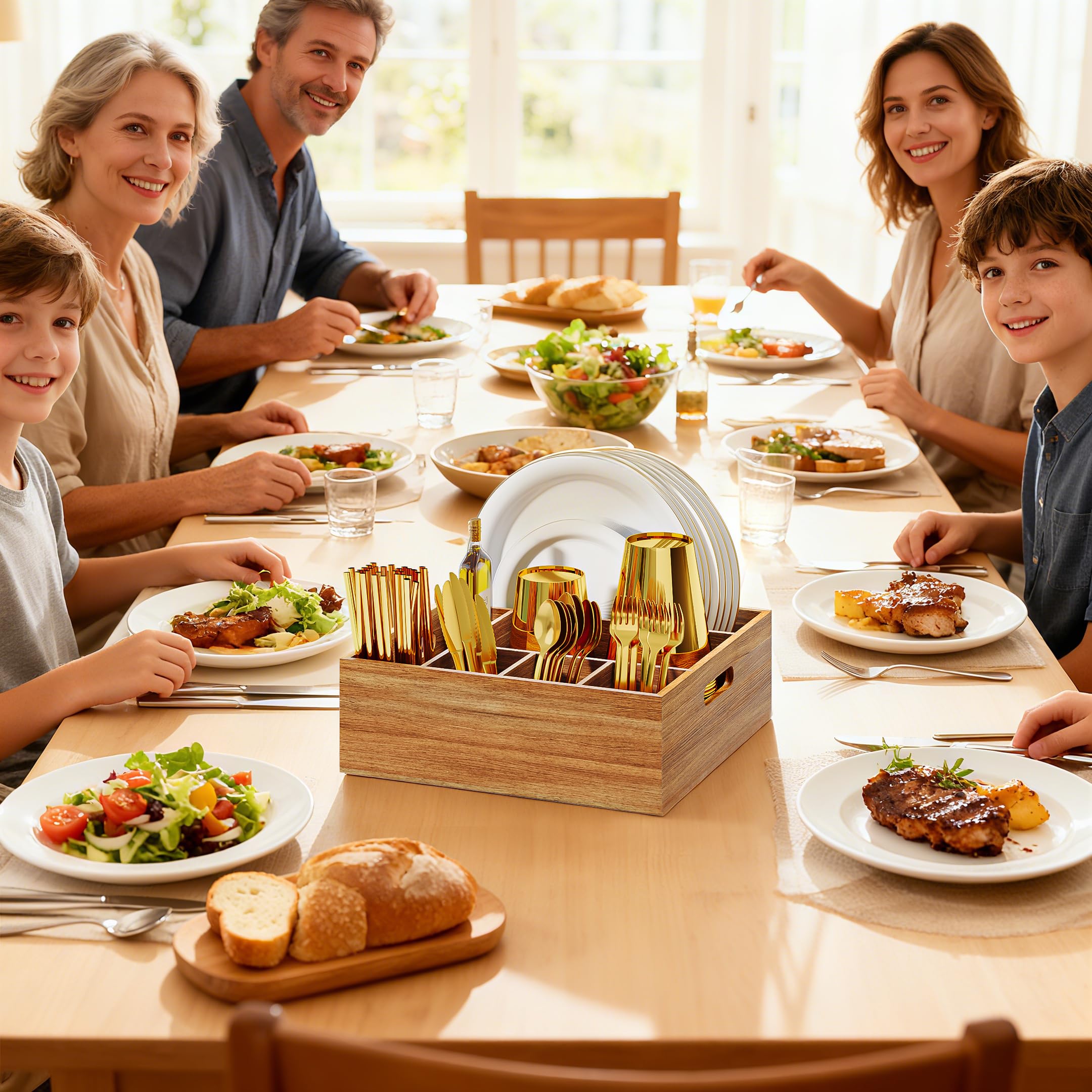 Aofure utensil caddy with built-in handles improves portability for events.