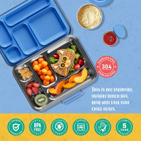 AOHEA stainless steel bento box with robust 304 stainless steel construction for daily use