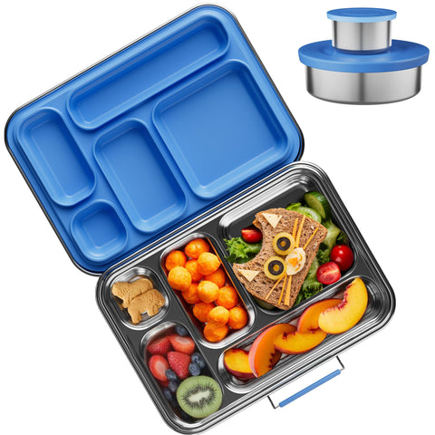 AOHEA kids bento box opened with five compartments for easy school lunches