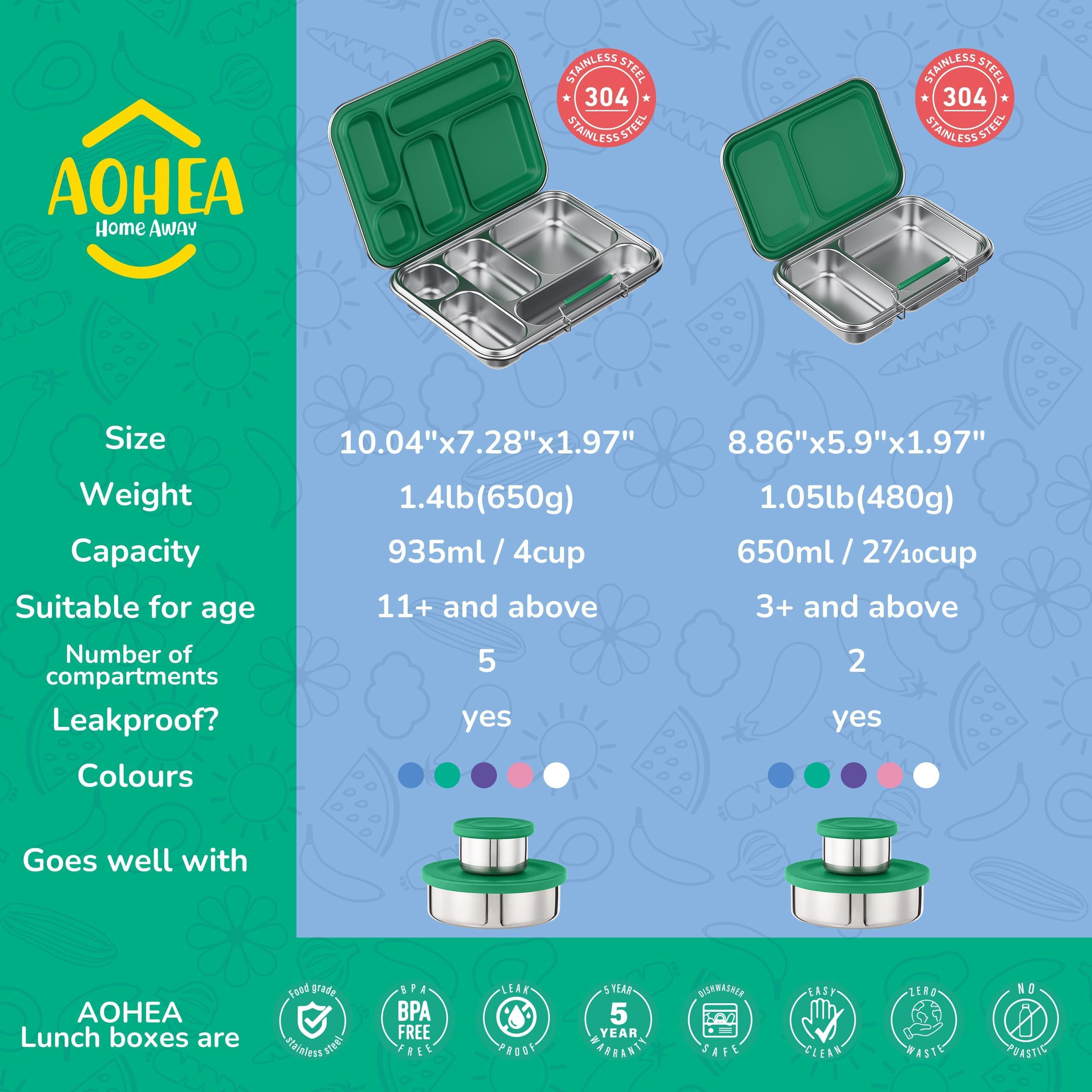 AOHEA kids lunch setup ready for school or office