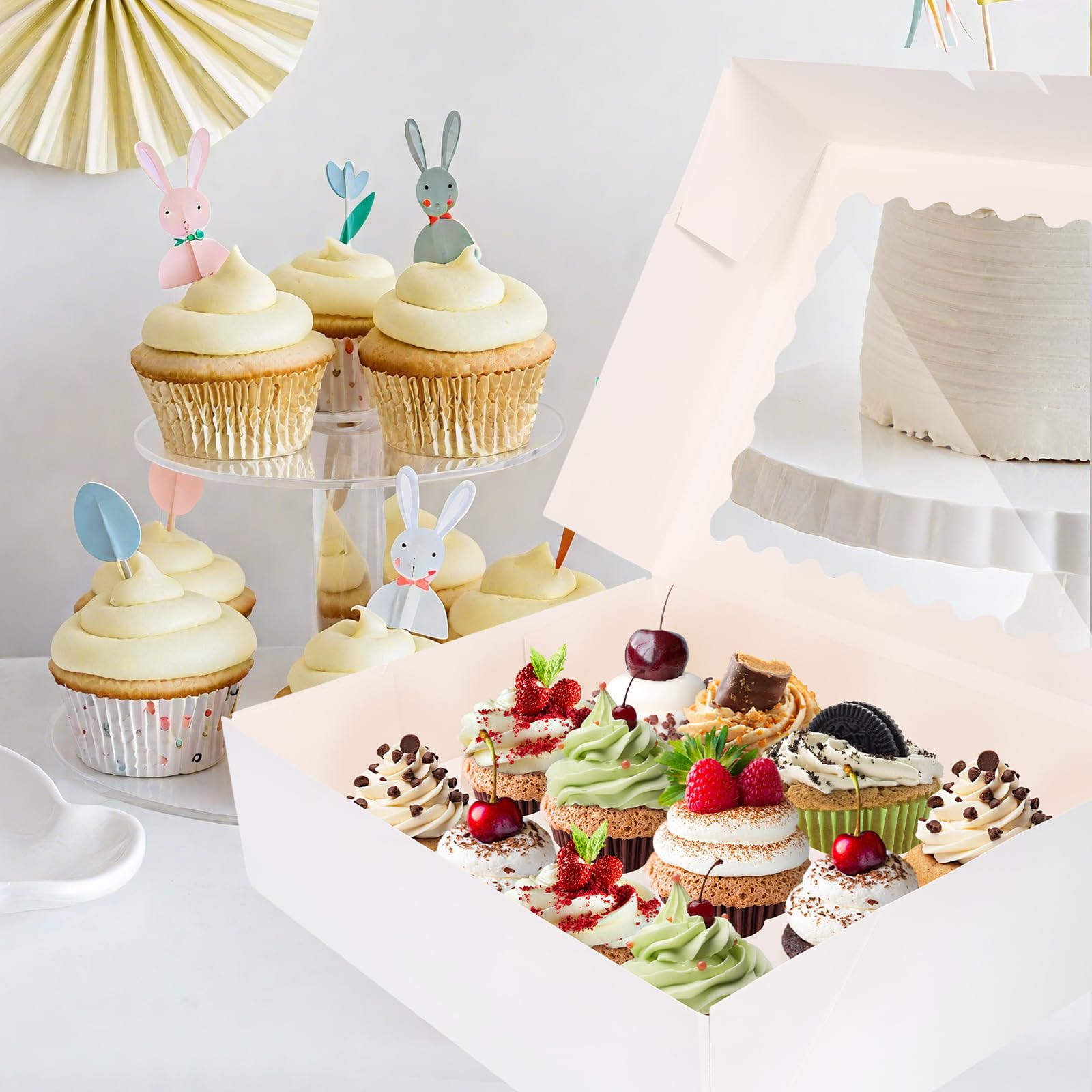 AOJOYS food-grade cardboard protects delicate cupcakes during transit.