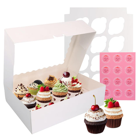 AOJOYS cupcake boxes with a window display for visible freshness and presentation.