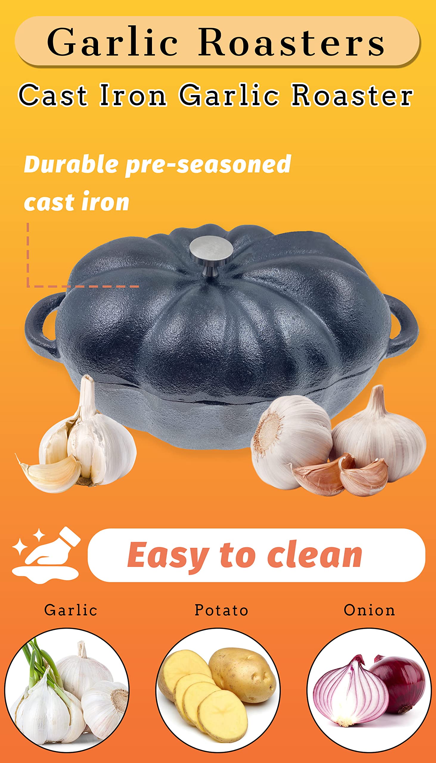AOKDEER cast-iron garlic press set offers durable, efficient prep