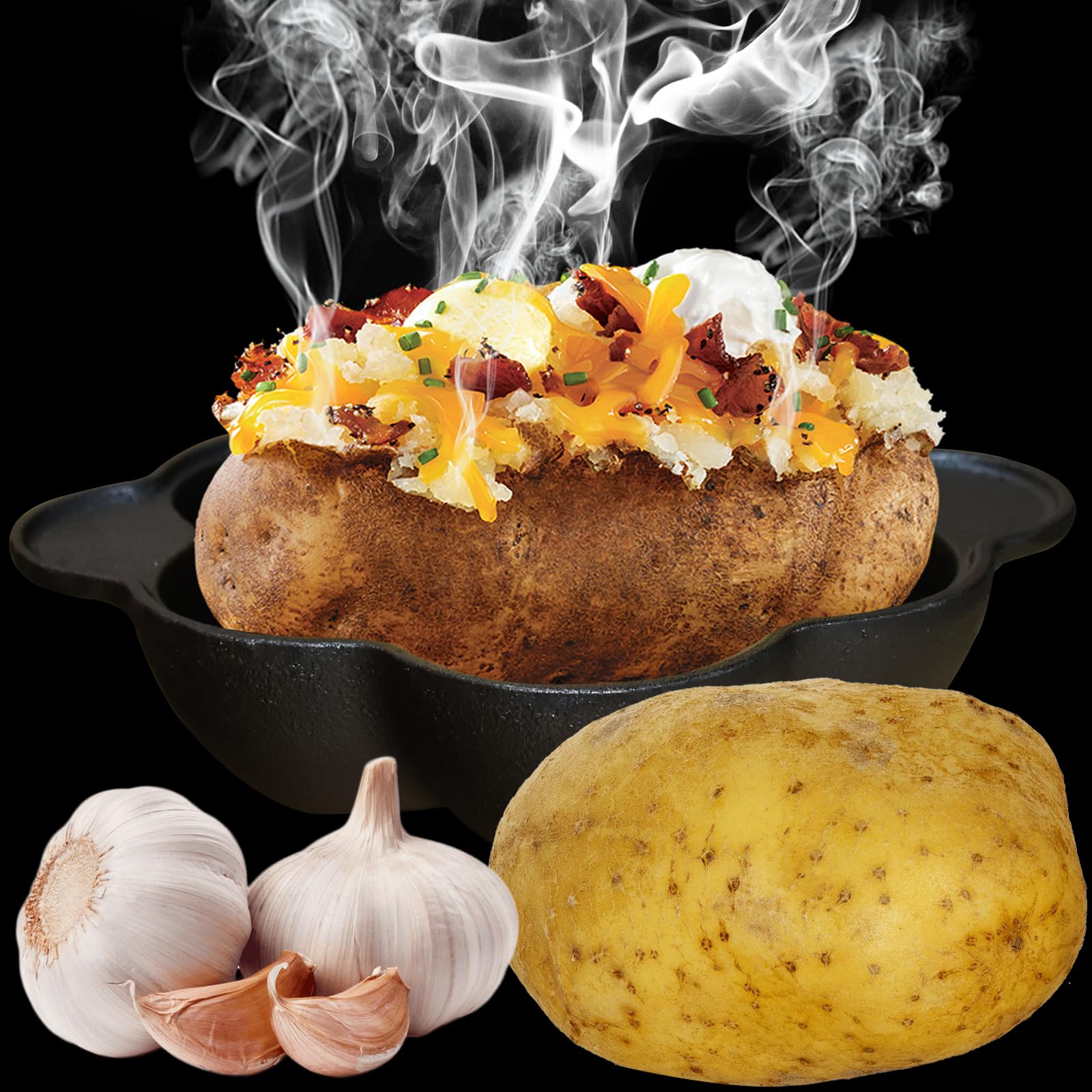 AOKDEER garlic roaster baker on BBQ grill shows outdoor versatility