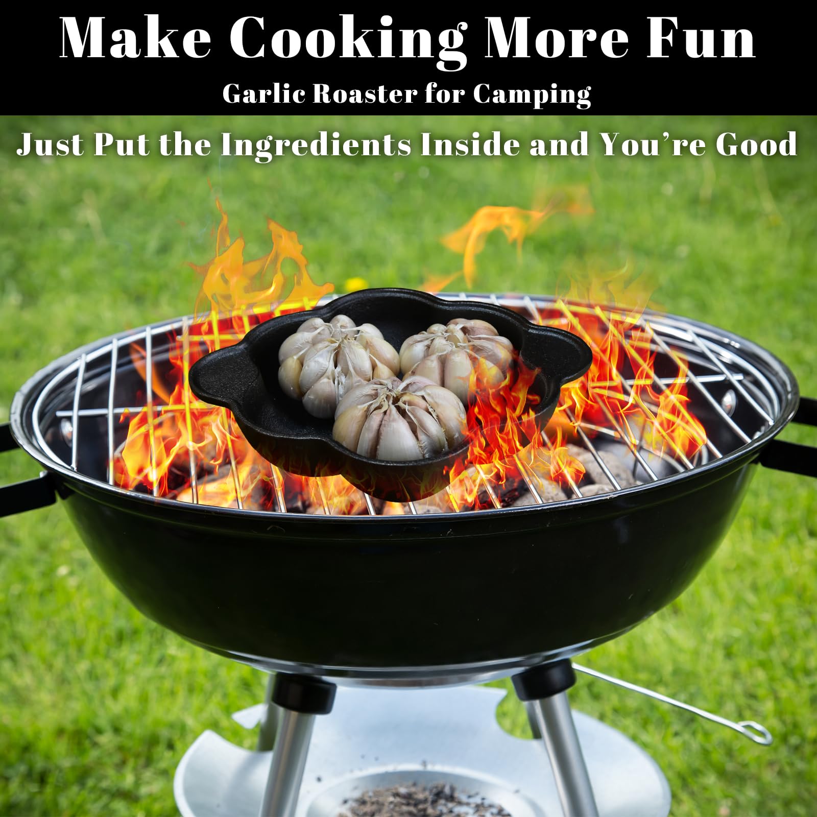 AOKDEER garlic roaster baker with potatoes demonstrates one-pot roasting convenience