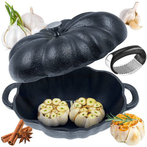 AOKDEER garlic roaster cast-iron delivers even heat for rich roasting