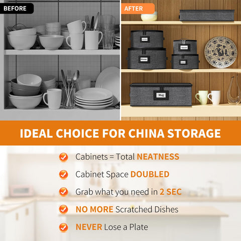Aokeyee stackable design maximizes vertical storage in cabinets and pantries.
