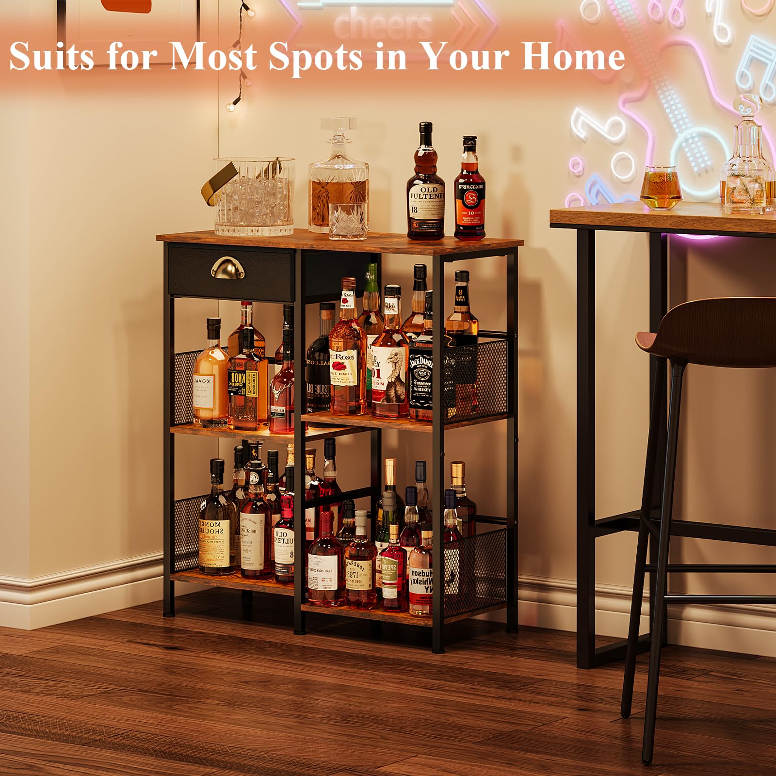 Aokitsink liquor cabinet fences provide fall protection for bottles