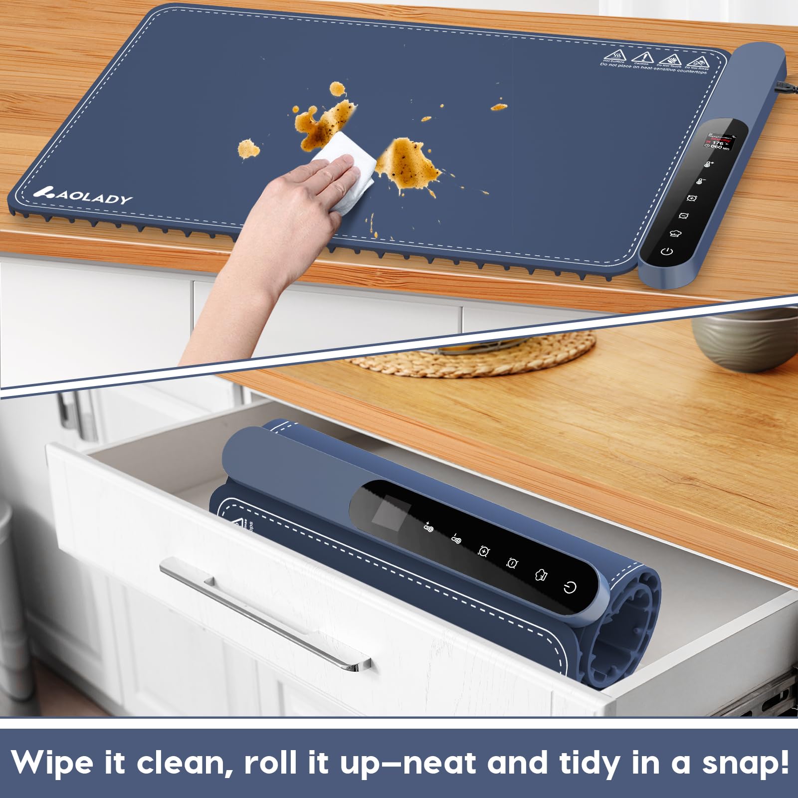 AOLADY mat’s seamless one-piece molding ensures a clean, glue-free surface.
