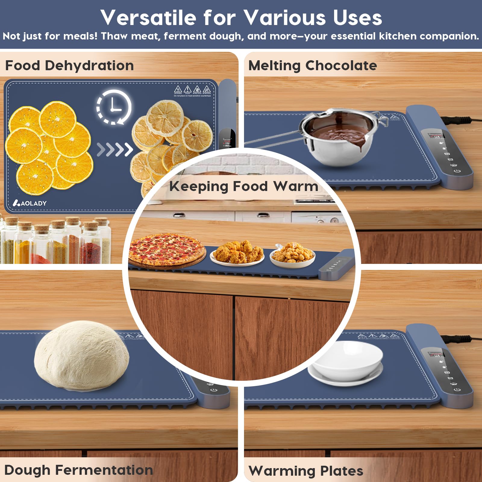 Durable silicone nanomaterials on AOLADY mat offer splash resistance and longevity.