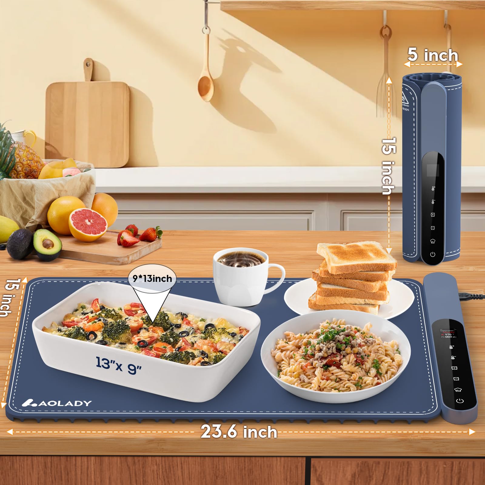 AOLADY mat timer control from 30 to 480 minutes enables flexible warming.