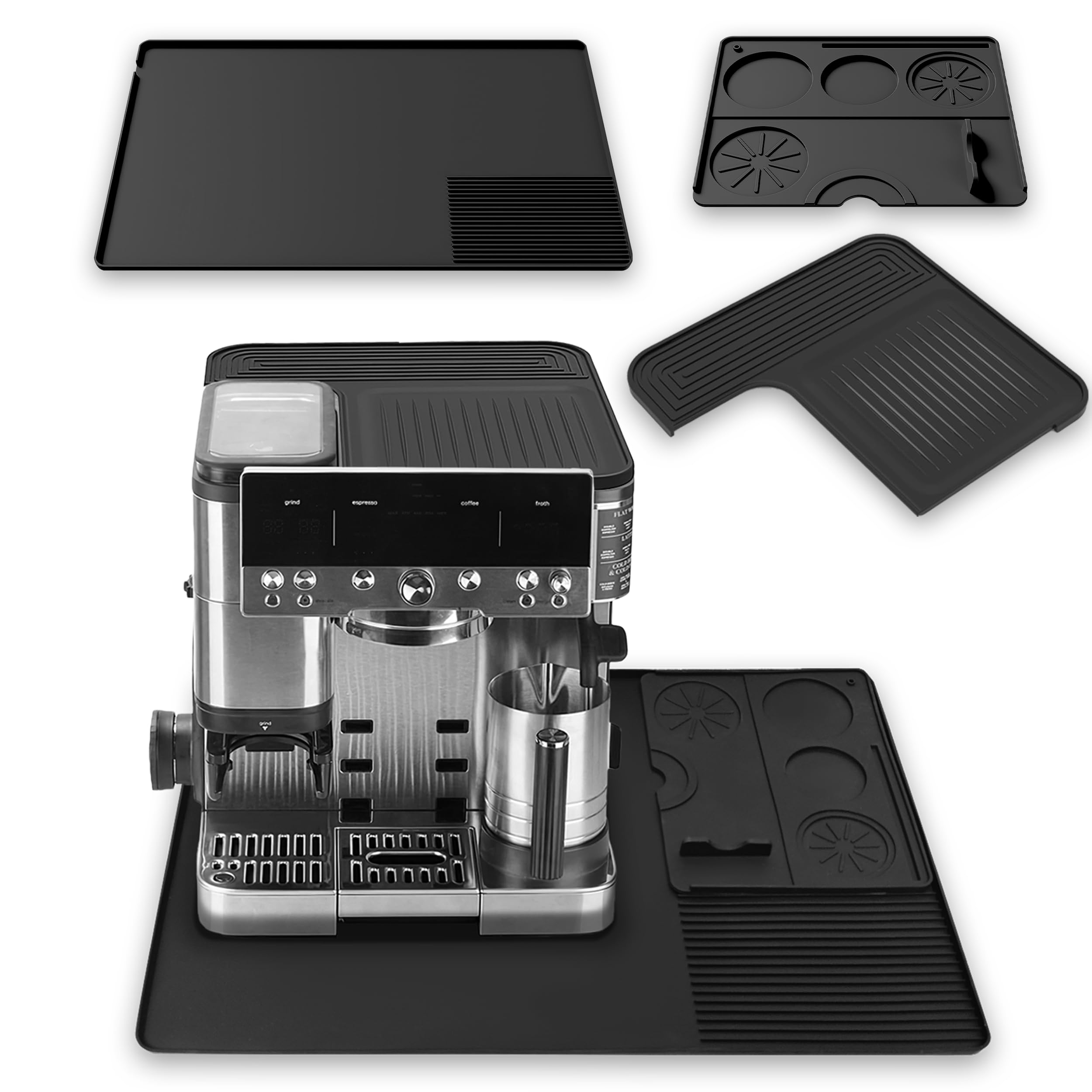 Aolaike silicone top mat protecting the espresso surface and organizing tamping tools.
