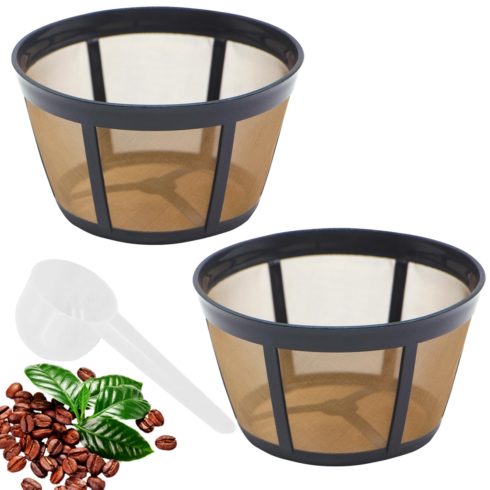 Aolleteau 2-pack reusable filter beside BUNN compatibility for eco-friendly brewing