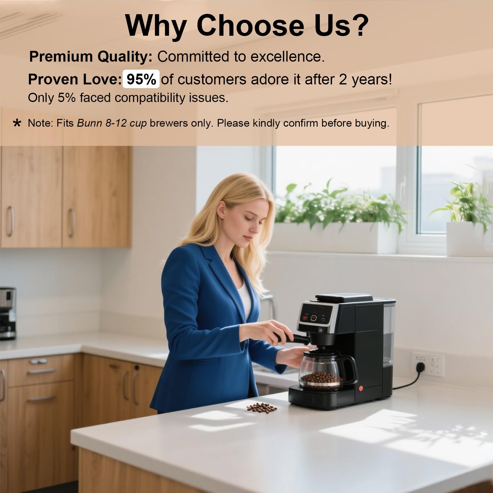 Washable filter design for many brews with simple care