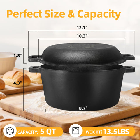 Aollewoiti lid converts into skillet for quick searing and sautéing.