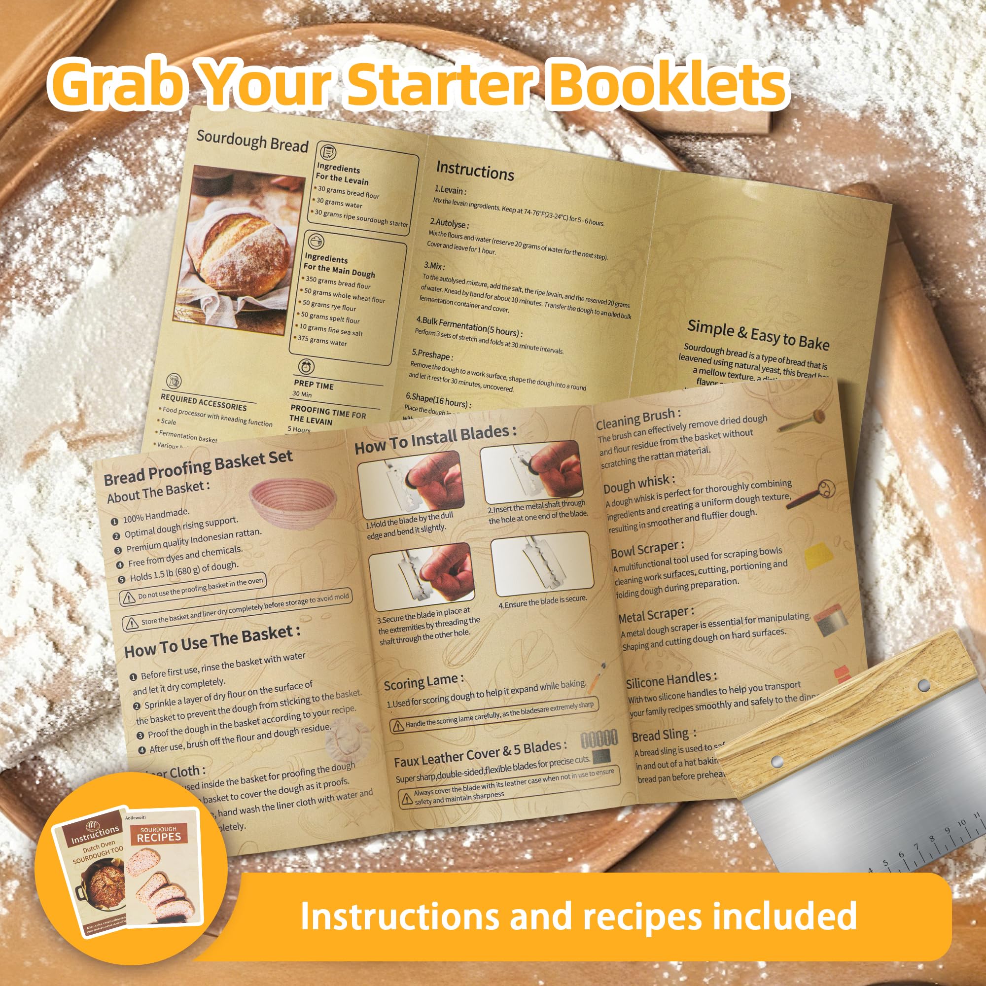 Aollewoiti silicone bread mat supports dough shaping and nonstick baking.