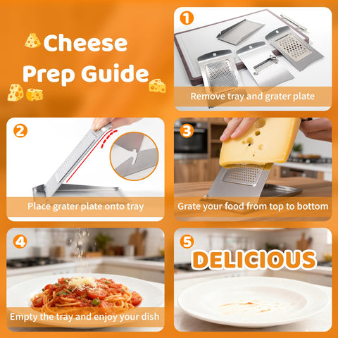 Aolzg grater and shredder handle cheese, potatoes, and chocolate.
