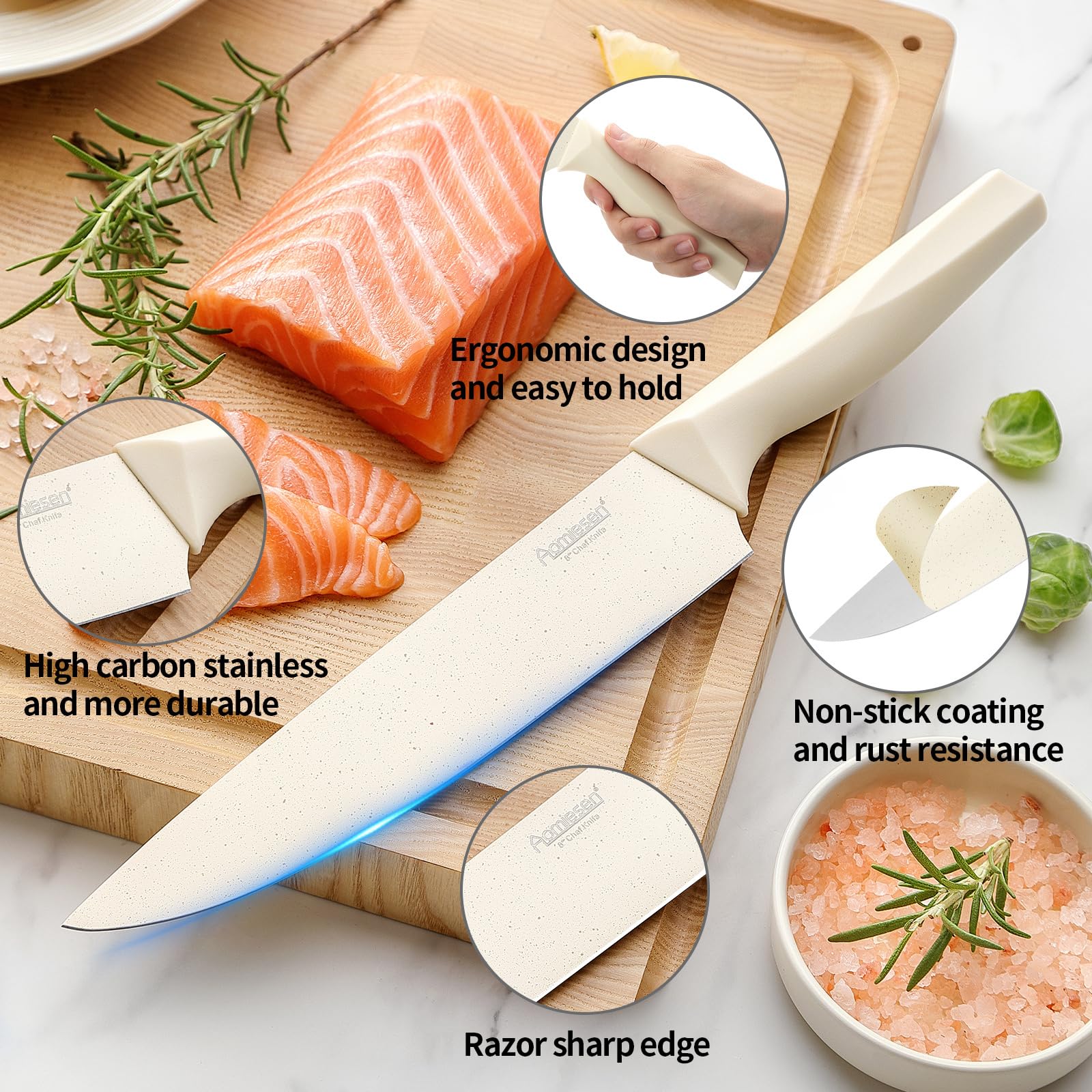 Aomiesen kitchen shears designed for resilient cutting and easy versatility.